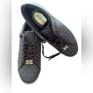 Michael Michael Kors Keaton Sneaker- MK iconic pattern- Brown and Gold - 7M NEW